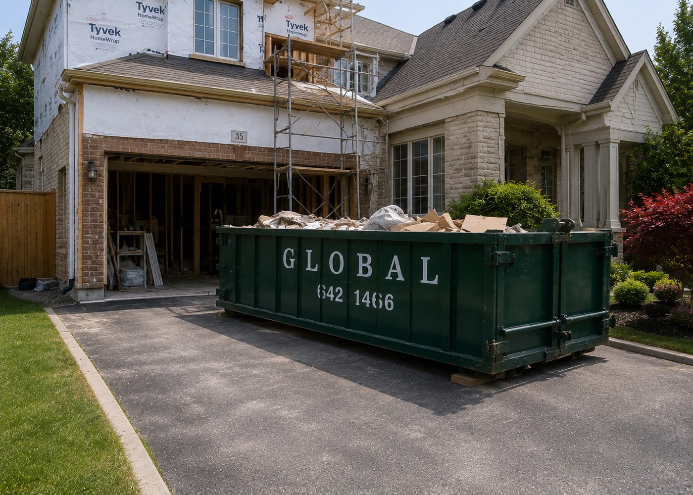 Dumpster at a renovation project